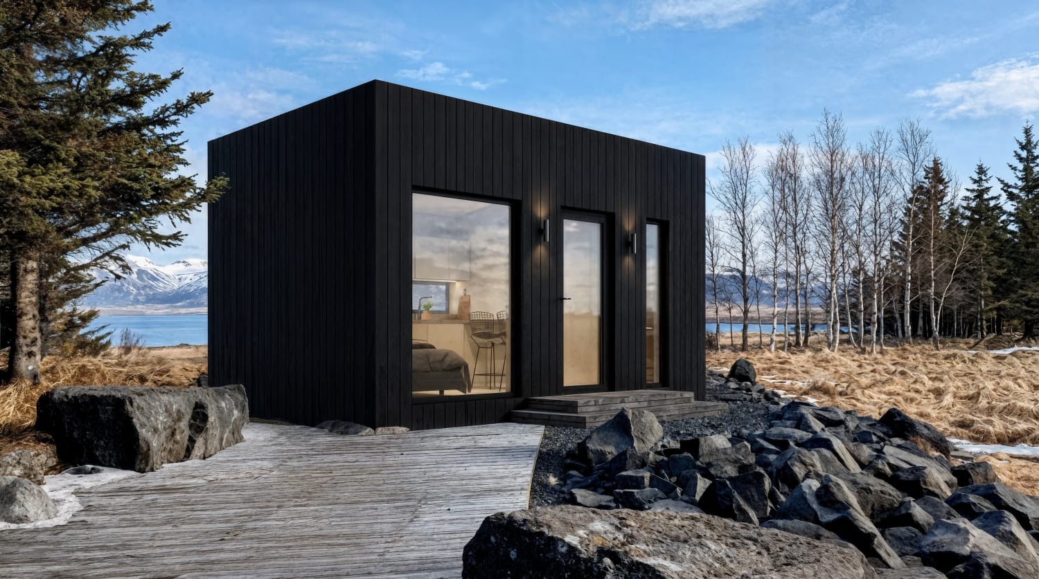 Svört viðarklæðning
