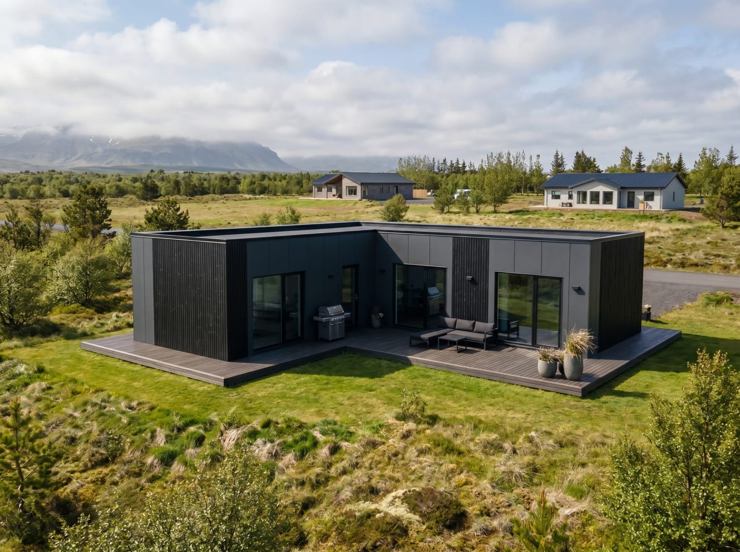 KUBO 83 L-laga hús með verönd